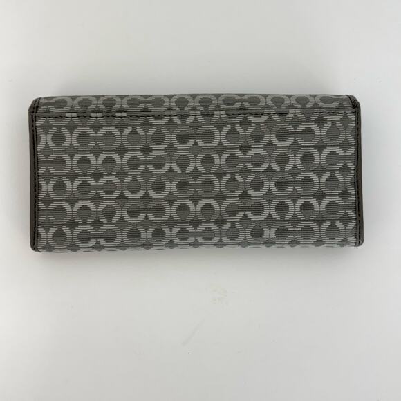 Coach Light Gray Jacquard Slim Envelope Wallet Madison Op Art Needlepoint - Picture 3 of 11